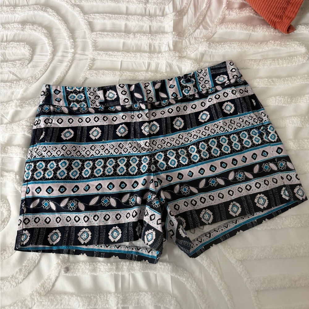 LOFT Geometric Patterned Shorts - Black, Blue, White